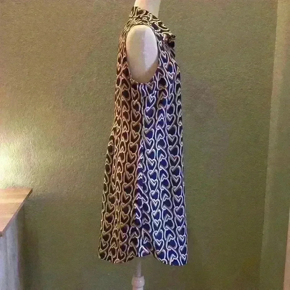 WOMEN'S CABI Heart Chain Print Sleeveless Shirt Dress Medium 90s Y2K Boho - Picture 9 of 15